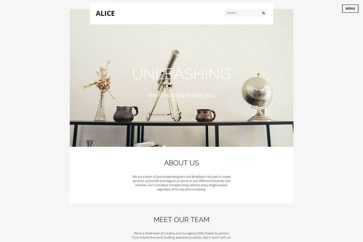 Alice: Classy Website Template, a HTML Template by Devero (Photo 3 of 10)