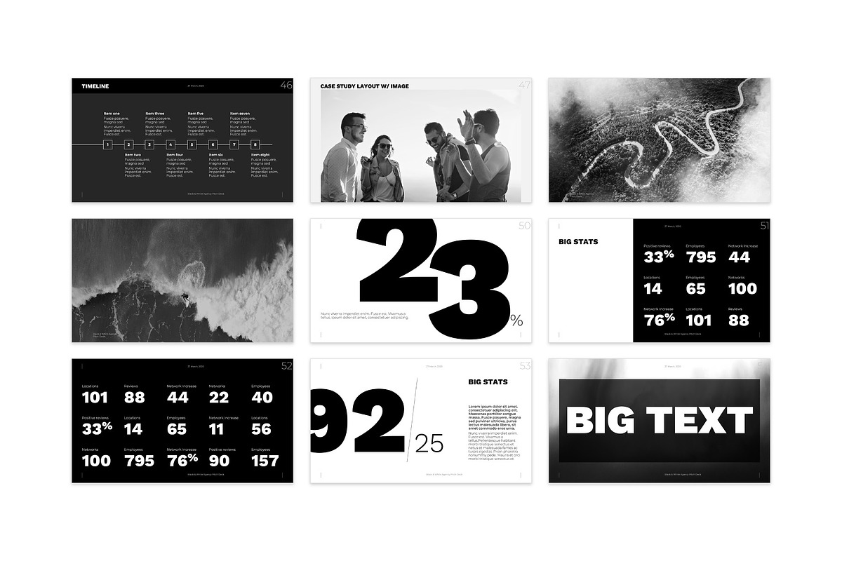 Striking B&W Pitch Deck Template, a Presentation Template by PresentationDesignStudio (Photo 8 of 15)