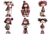 Quirky Christmas Cute Girl Clipart, an Illustration by Craft Nest (Thumbnail 8 of 8)