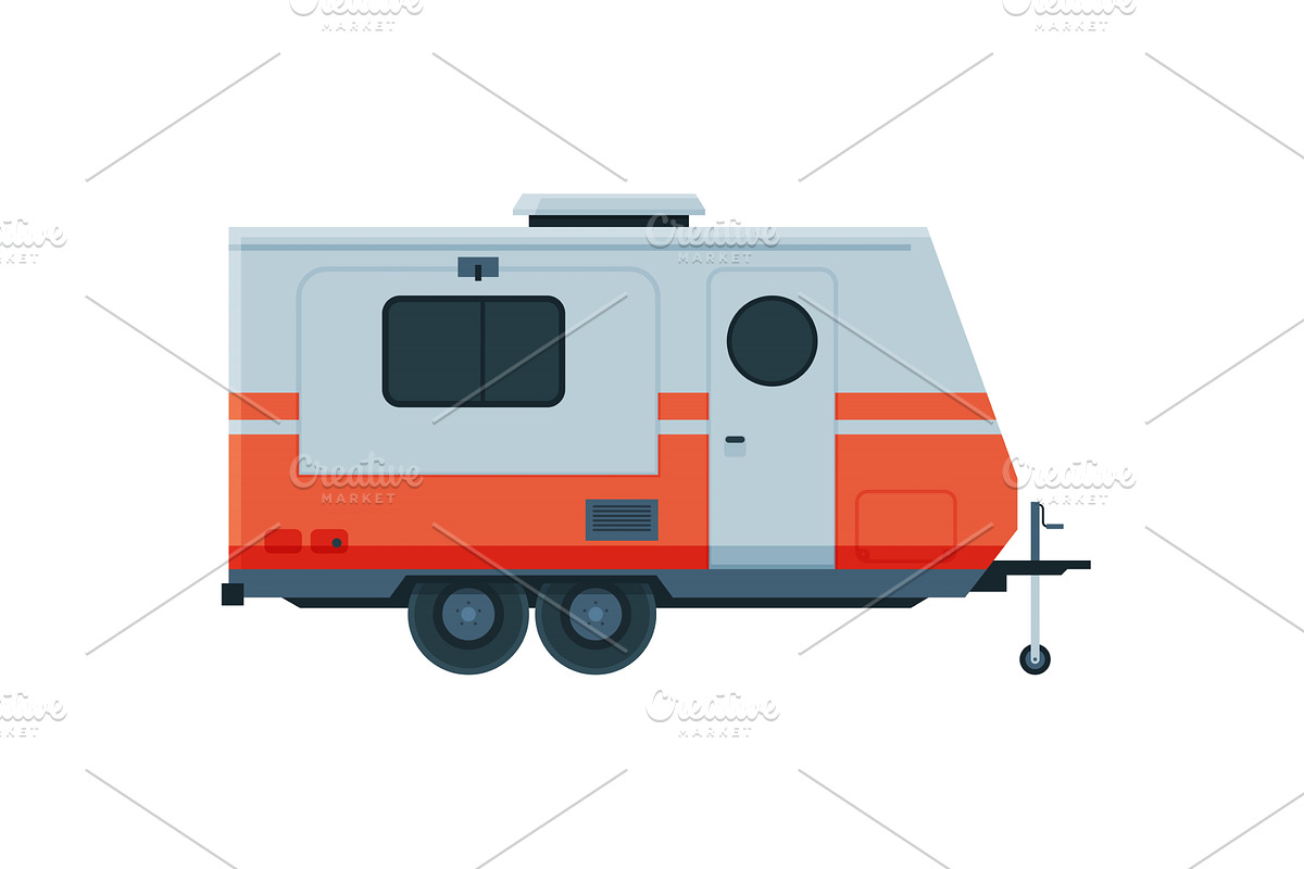 Travel Trailer, Mobile Home for, a Transportation Illustration by TopVectors