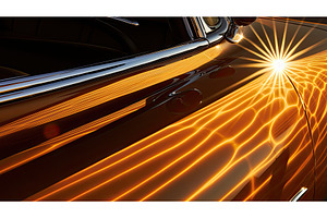 car sun reflection ai generated, an Abstract Photo by pikepicture