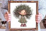 Whimsical Christmas Angel Clipart, an Illustration by SinaCreation (Thumbnail 5 of 7)