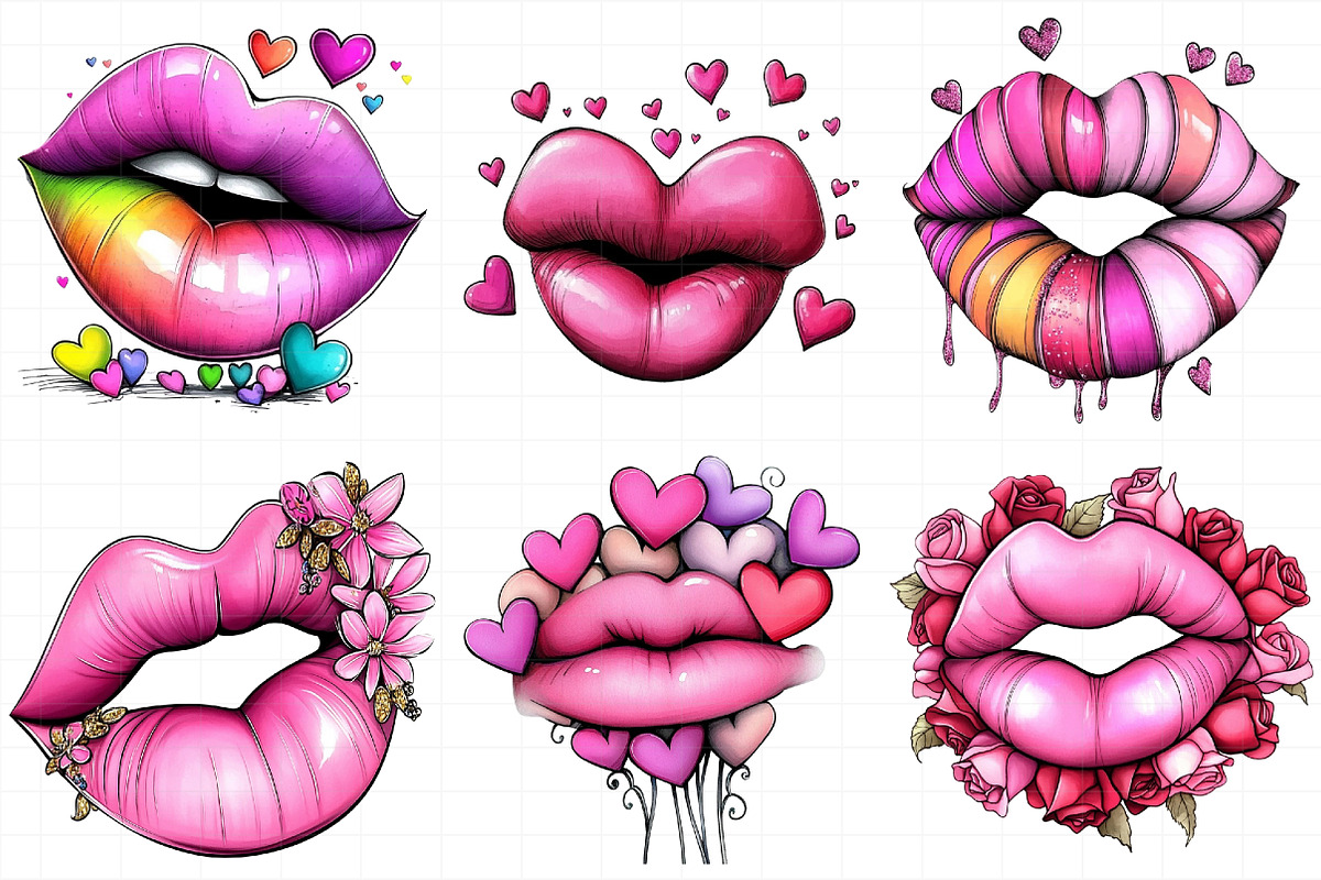 Valentines Day Lips Sublimation Clip, an Illustration by Daily.Designs (Photo 5 of 5)