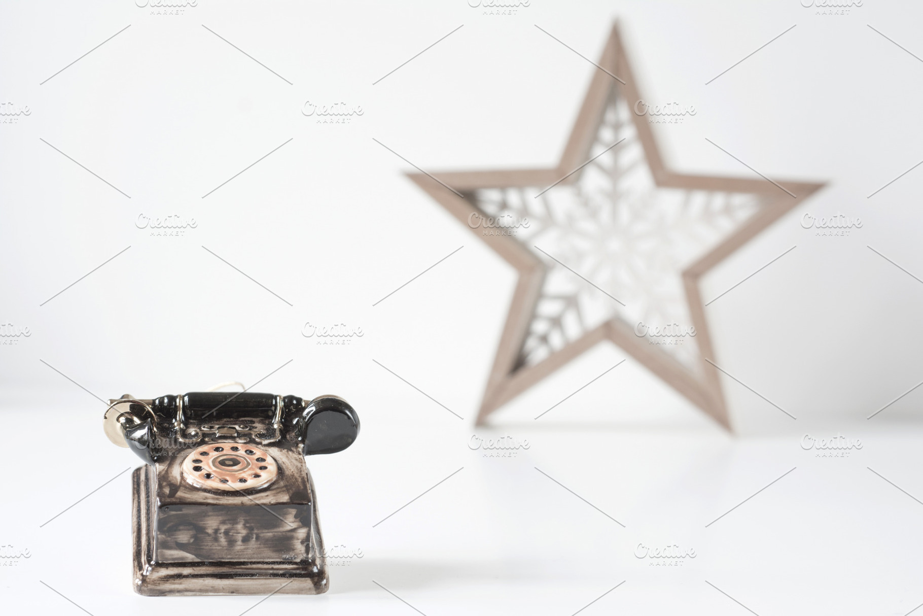 Toy old telephone made of ceramics, a Holiday Photo by Sound of Color