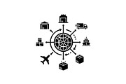 Logistics Hub Silhouette Set, a Graphic by hafijul (Thumbnail 7 of 14)