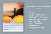 Modern 6 Pages Wall Calendar 2024, a Stationery Template by Annudesign (Thumbnail 6 of 8)