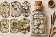 Vintage Halloween Poison Labels PNG, a Seasonal Illustration by Rose Art (Thumbnail 3 of 3)