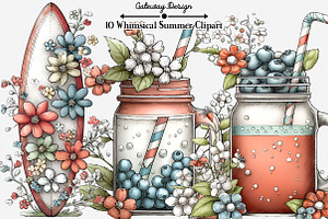 Whimsical Summer Clipart Bundle, an Illustration by GatewayDesign