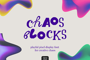 Chaos Blocks - playful pixel font, a Symbol Font by Elena Choo