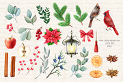 Christmas Watercolor Clipart Set, a Seasonal Illustration by AnitaPol (Thumbnail 12 of 15)