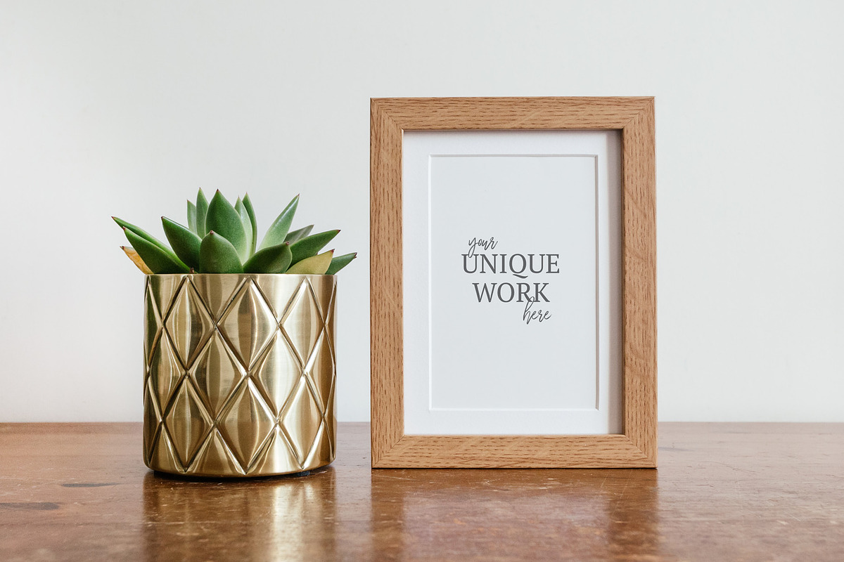 Wood Frame Mockup 3x2 Portrait#A, a Print Template by Julia Jane Creative (Photo 1 of 5)
