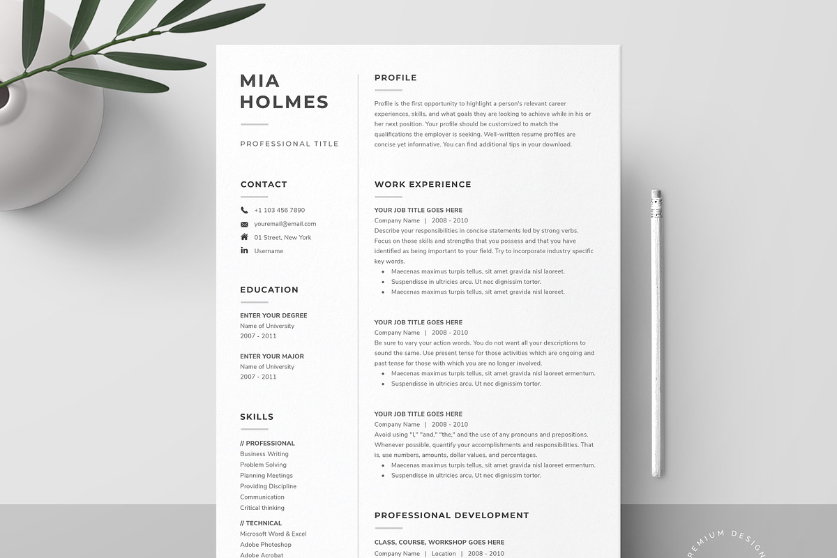 Word Resume & Cover Letter Template, a Resume Template by DemeDesign (Photo 1 of 6)
