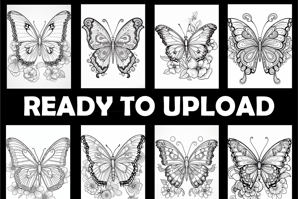 Butterfly Zentangle Coloring Book-V3, an Animal Illustration by Design Zone (Photo 6 of 7)