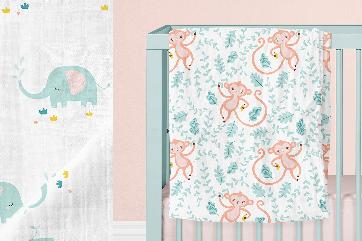 Jungle friends elements & patterns, a Pattern Graphic by Inna Moreva (Photo 7 of 11)