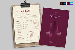 Restaurant Wine List Template, a Flyer Template by BrandPacks
