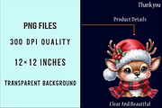Watercolor Cute Reindeer Clipart Png, an Illustration by SinaCreation (Thumbnail 5 of 7)