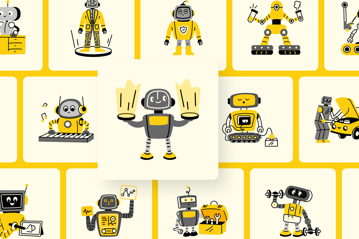 Animated Robot Vector Collection, an Emoji Icon by Brickclay (Photo 4 of 5)