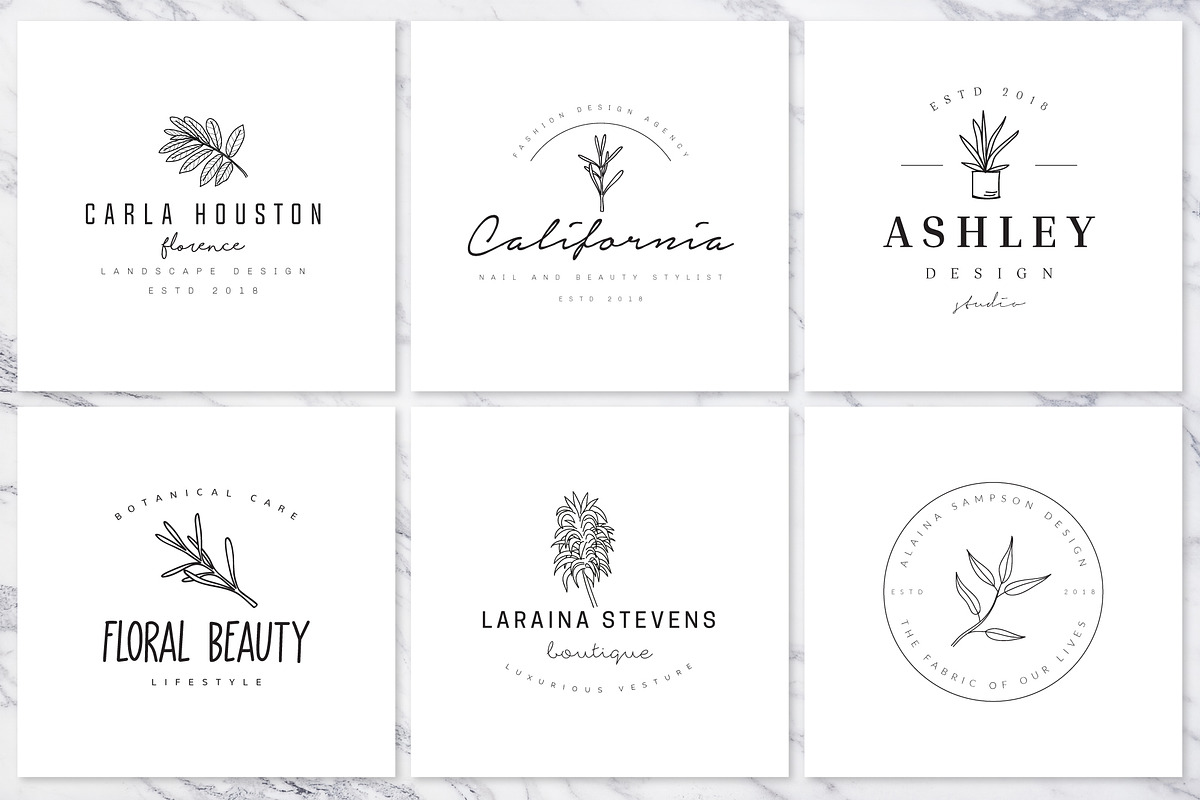 200 Hand Drawn Feminine Logo Bundle, a Branding & Logo Template by XpertgraphicD (Photo 5 of 61)