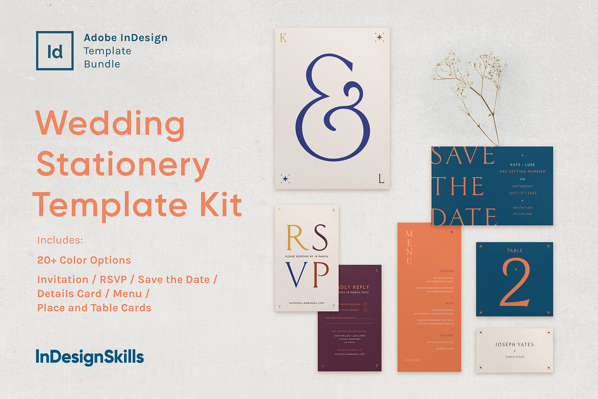 Wedding Stationery Template Kit, an Invitation Template by InDesignSkills (Photo 2 of 13)