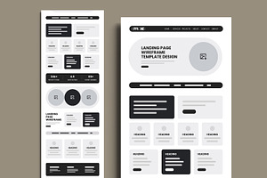 Website Wireframe Landing Page, a Wireframe Template by MightyDesign