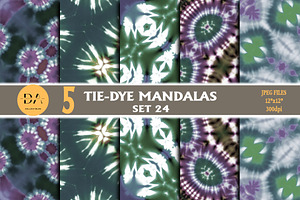 Tie Dye Mandalas Set 24