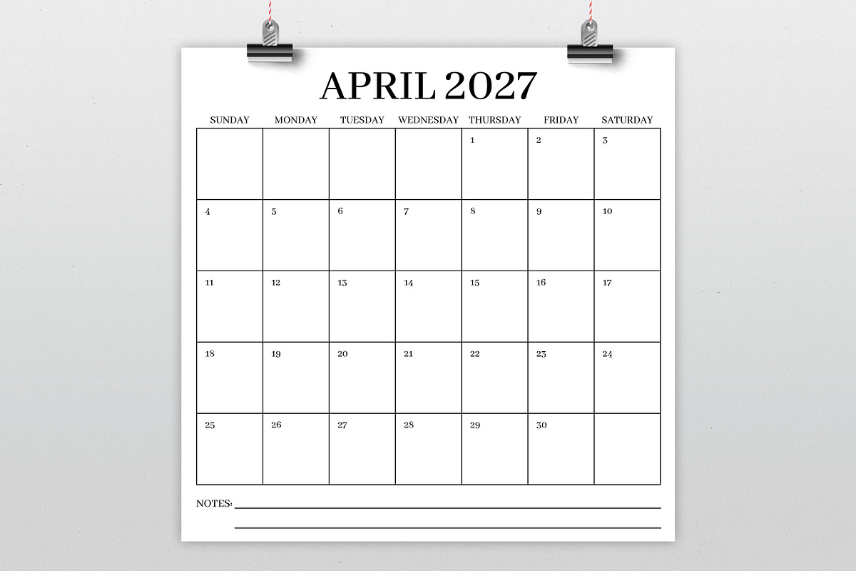 2027 Square Serif 12x12 Calendar, a Stationery Template by Running With Foxes (Photo 2 of 5)