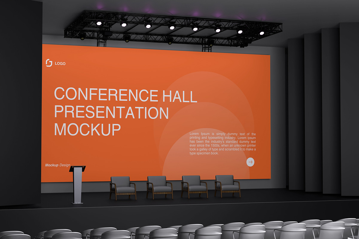 Conference Hall Presentation Mockup, a Wearable Device Mockup by xavier_studio (Photo 4 of 5)