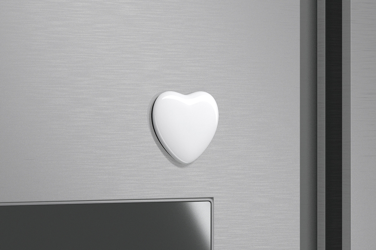 White Heart Fridge Magnet 3D Model, an Object 3D Model by rebrandy (Photo 1 of 9)