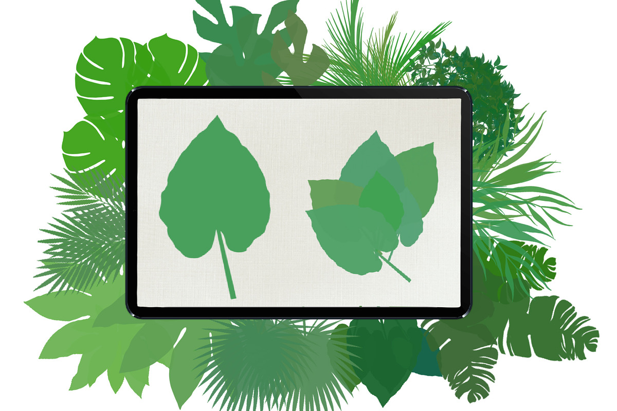 Palm leaves brushes for Procreate, a Brush Add-On by AnastasiyaOleynik (Photo 10 of 12)