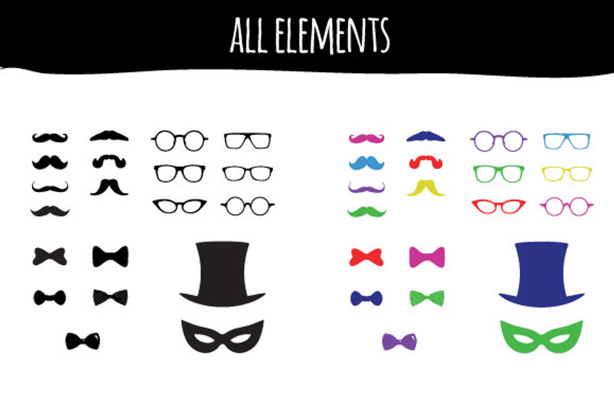 Party Accessorize-moustache,glasses, an Illustration by Design Shop (Photo 2 of 4)