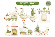 Christmas Goose Watercolor Set, an Illustration by TatiMockup (Thumbnail 4 of 8)