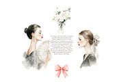 modern watercolor women portraits, a Decorative Illustration by Patishop Art (Thumbnail 3 of 9)