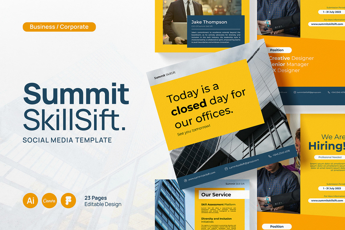 Summit | Corporate Social Media Kit, a Social Media Template by prajapixels (Photo 1 of 6)