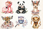 Boho Baby Clipart Bundle Boho Animal, an Illustration by DreamCafeArt (Thumbnail 2 of 7)