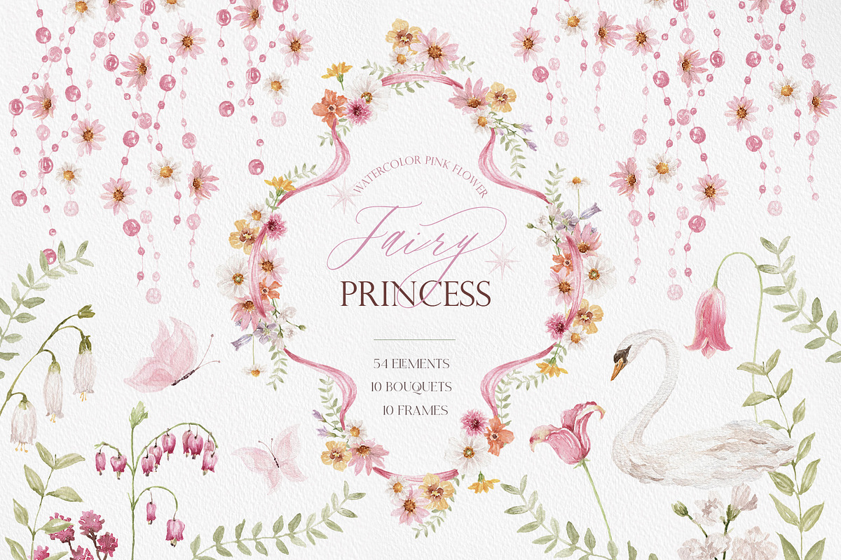 Watercolor Clipart - Fairy Princess, a Decorative Illustration by Beigetime (Photo 1 of 15)
