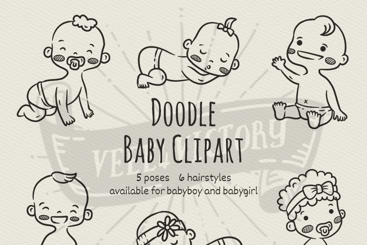 Doodle Baby clipart, an Object Graphic by Ladle&co. (Photo 1 of 2)