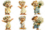 Whimsical Daisy Teddy Bear Clipart, a Seasonal Illustration by Craft Nest (Thumbnail 10 of 12)