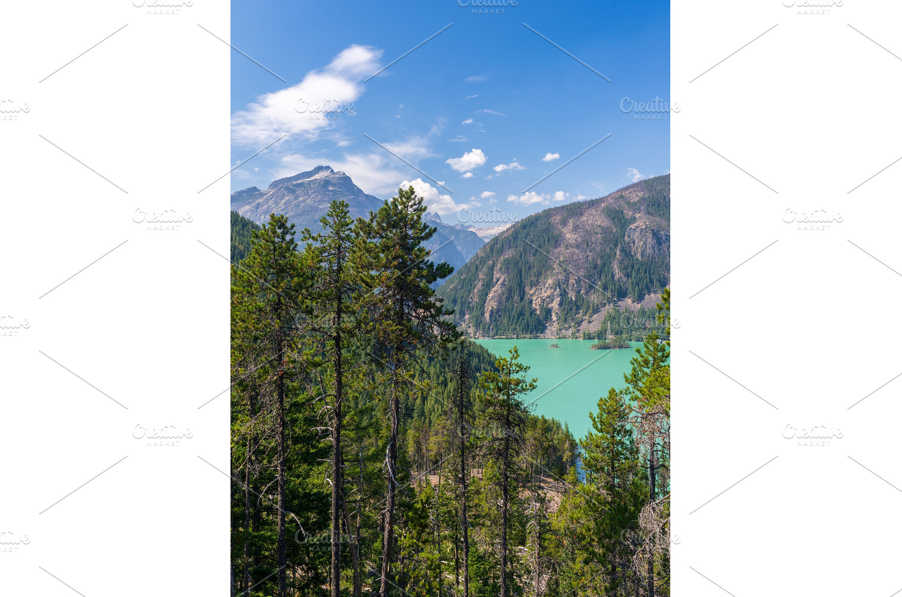 Overlook of Diablo Lake in North, a Nature Photo by Backyard Stock