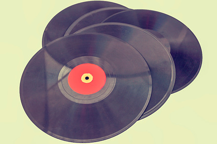 Vintage records containing album, black, and bunch