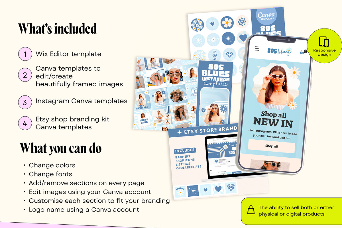 Retro Wix Store Template Bundle, a Wix Template by Template Twist Shop (Photo 4 of 10)