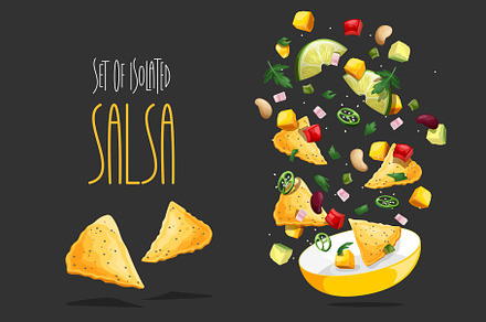 SET Salsa. Vector illustration