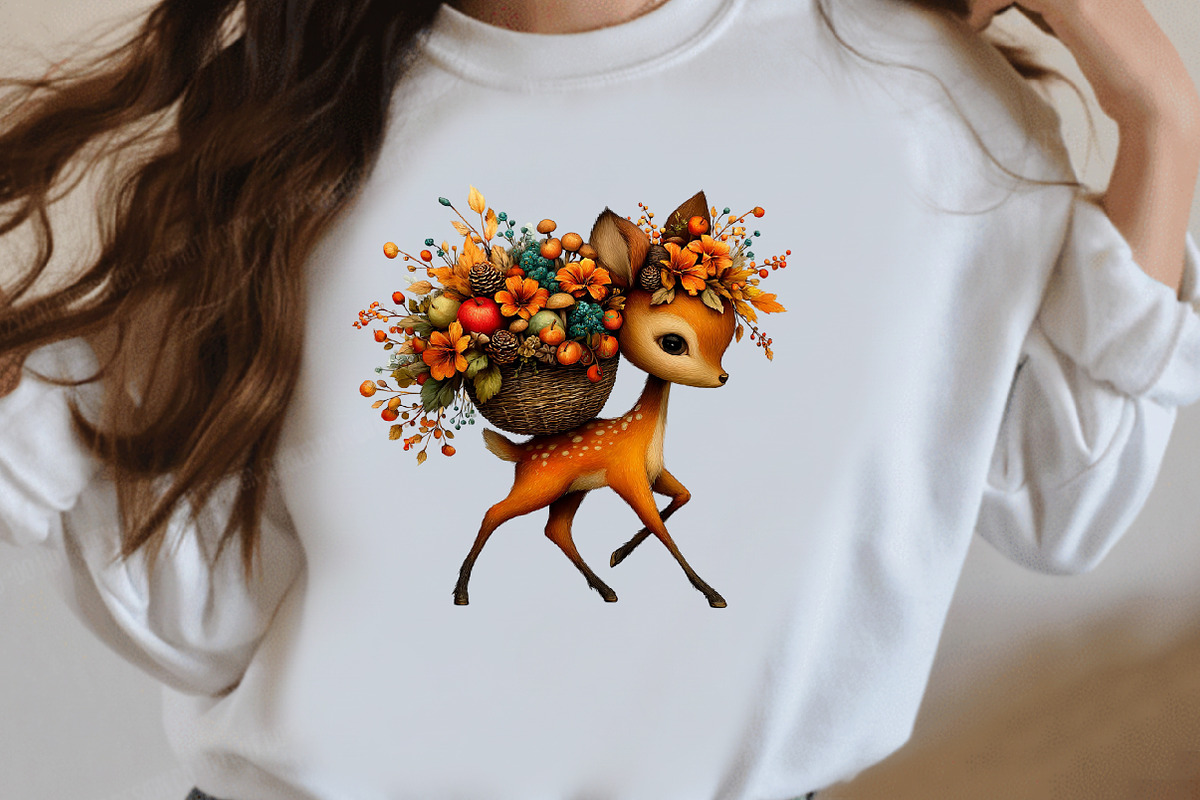 Whimsical Autumn Fall Deer Clipart, a Seasonal Illustration by Designworld (Photo 8 of 9)