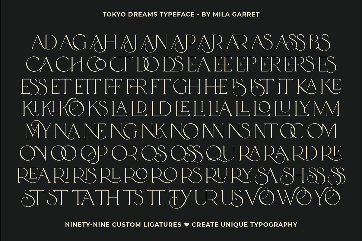Tokyo Dreams Display Ligature Serif, a Serif Font by Mila Garret (Photo 26 of 28)