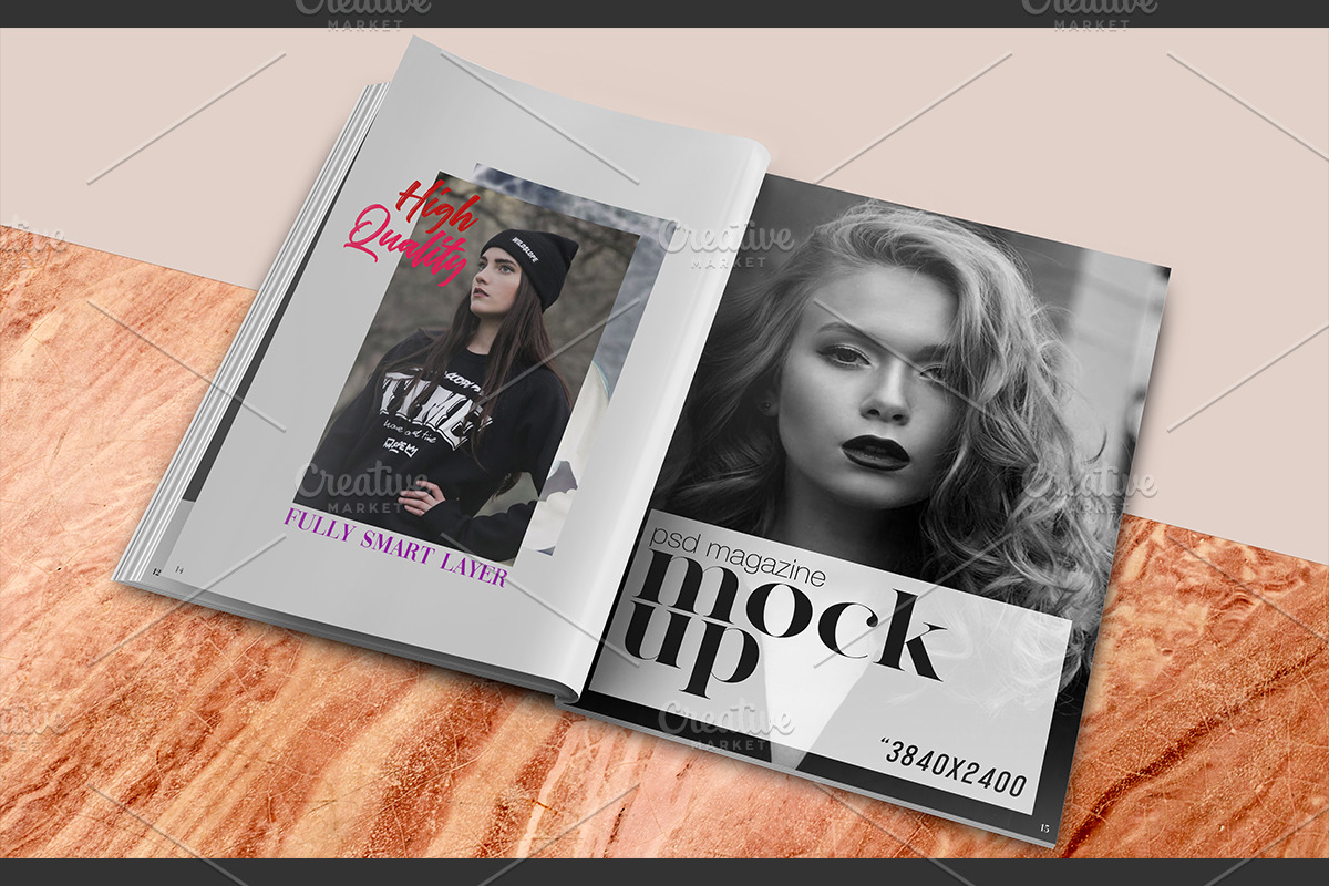 Open and Folded Magazine PSD Mockup, a Print Template by Sinlatown (Photo 2 of 8)