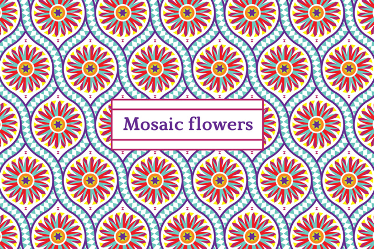 Mosaic flowers—Festive patterns, a Pattern Graphic by Zhurov (Photo 4 of 12)