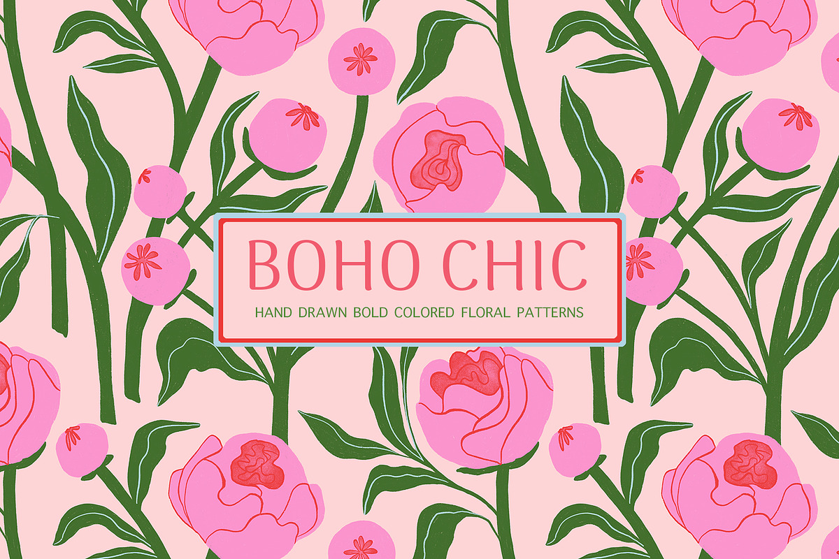 Boho Chic floral patterns, a Pattern Graphic by Annakniaz (Photo 1 of 17)