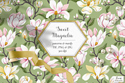 Sweet Magnolia Patterns & Motifs, a Pattern Graphic by Zeesi Design Garden (Thumbnail 1 of 13)