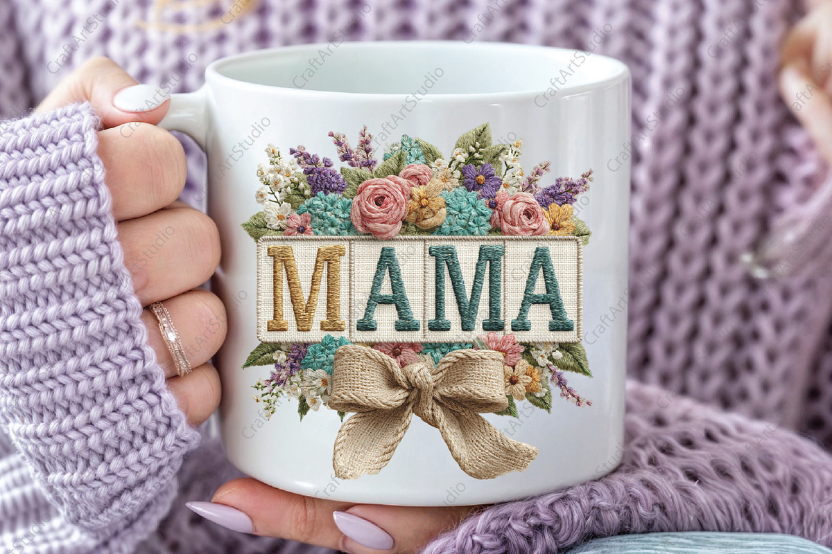Floral MAMA Yarn Crochet Mother's Da, an Illustration by CraftArtStudio (Photo 3 of 4)