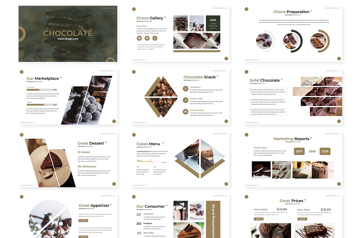 Chocolate - Powerpoint Template, a Presentation Template by AQR Studio