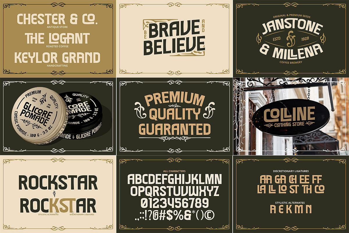 Vintage Font Bundle 5, a Symbol Font by Vintage Division (Photo 9 of 12)